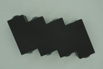 Kültéri és beltéri LED fali lámpa, 4 forrás x 1W, IP65, ABS, fekete, 3000K