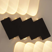 Kültéri és beltéri LED fali lámpa, 4 forrás x 1W, IP65, ABS, fekete, 3000K