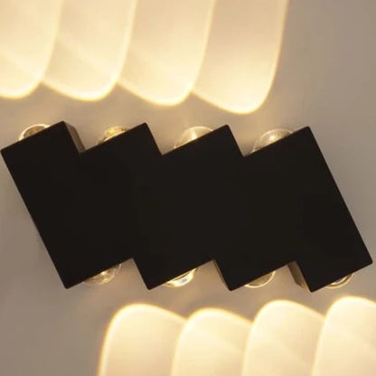 LED fali lámpa AX232, kültéri, 8 forrás, 8W, fekete, 3000K