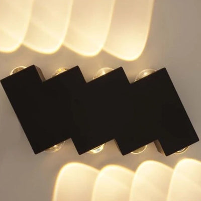 LED fali lámpa AX232, kültéri, 8 forrás, 8W, fekete, 3000K