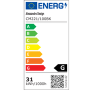 Modern csillár, LED, ARIA Largo, 31W, meleg fény, fekete