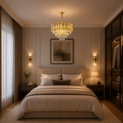 Crystal Chandelier Buckingham Noble 5XE14, 40 cm átmérőjű, fényes arany, állítható magasság