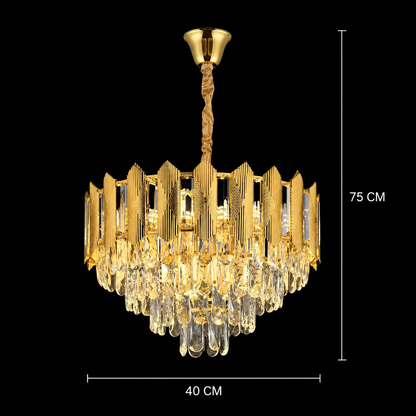Crystal Chandelier Buckingham Noble 5XE14, 40 cm átmérőjű, fényes arany, állítható magasság