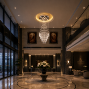 LED kristálycsillár 80W AUGUSTA Gold, átmérő 50cm, magasság 200cm, létramodell