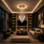 LED kristálycsillár 80W AUGUSTA Gold, átmérő 50cm, magasság 200cm, létramodell