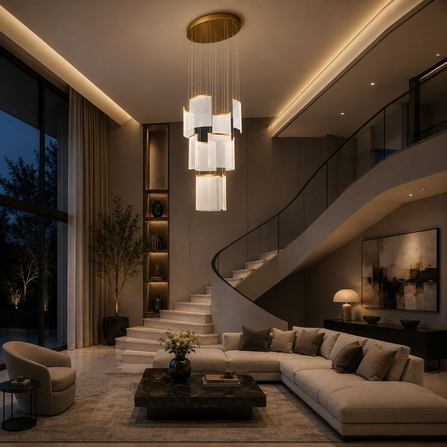 Alduino Crystal LED csillár Arany átmérő 80cm Arany Állítható magasságú
