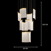 Alduino Crystal LED csillár Arany átmérő 80cm Arany Állítható magasságú