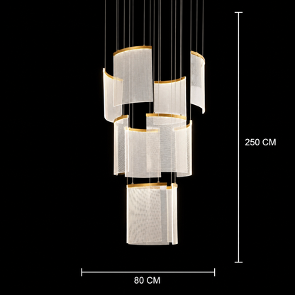 Alduino Crystal LED csillár Arany átmérő 80cm Arany Állítható magasságú