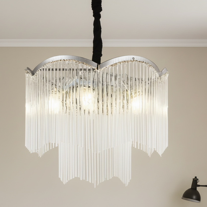 MEKELLE Regalis kristálycsillár, 18x E14, átmérő 80 cm, fém és kristály, fényes króm, állítható magasságú