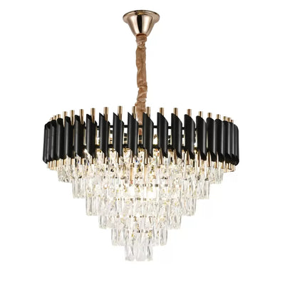 VERSAILLES Magno kristálycsillár 8xE14, átmérő 60 cm, fekete és arany, állítható magasságú