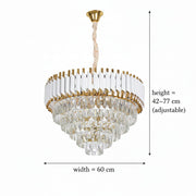Kristály csillár VERSAILLES Magno 8x E14, átmérő 60 cm, fényes arany és fehér, állítható magasságú kristálycsillár alapértelmezett cím Alessandro Design