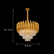 VERSAILLES Nobile kristálycsillár 5xE14, átmérő 40 cm, arany, állítható magasság