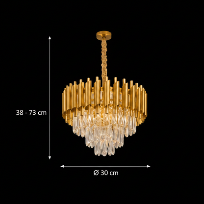 VERSAILLES Nobile kristálycsillár 5xE14, átmérő 40 cm, arany, állítható magasság