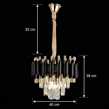 Nobile VERSAILLES kristálycsillár 5xE14, átmérő 40 cm, fényes arany és fekete