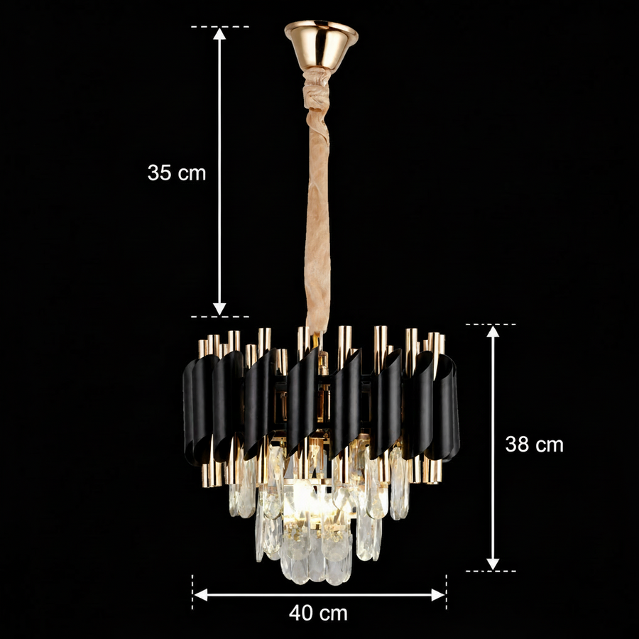 Nobile VERSAILLES kristálycsillár 5xE14, átmérő 40 cm, fényes arany és fekete