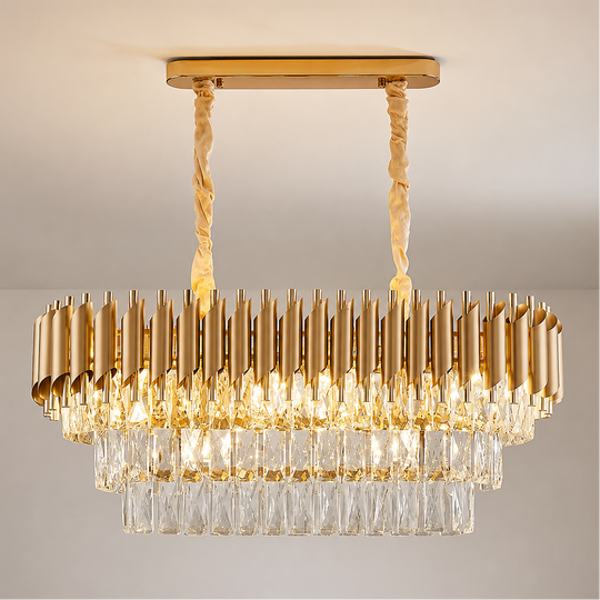VERSAILLES Regalis kristálycsillár 10xE14, átmérő 80 cm, arany, állítható magasságú