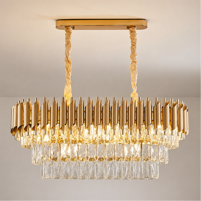 VERSAILLES Regalis kristálycsillár 10xE14, átmérő 80 cm, arany, állítható magasságú