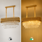 VERSAILLES Regalis kristálycsillár 10xE14, átmérő 80 cm, arany, állítható magasságú