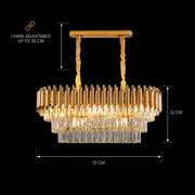VERSAILLES Regalis kristálycsillár 10xE14, átmérő 80 cm, arany, állítható magasságú