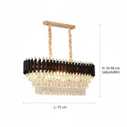 Kristálycsillár VERSAILLES Regalis 10x E14, fényes arany és fekete, állítható magasságú kristálycsillár, alapértelmezett cím Alessandro Design
