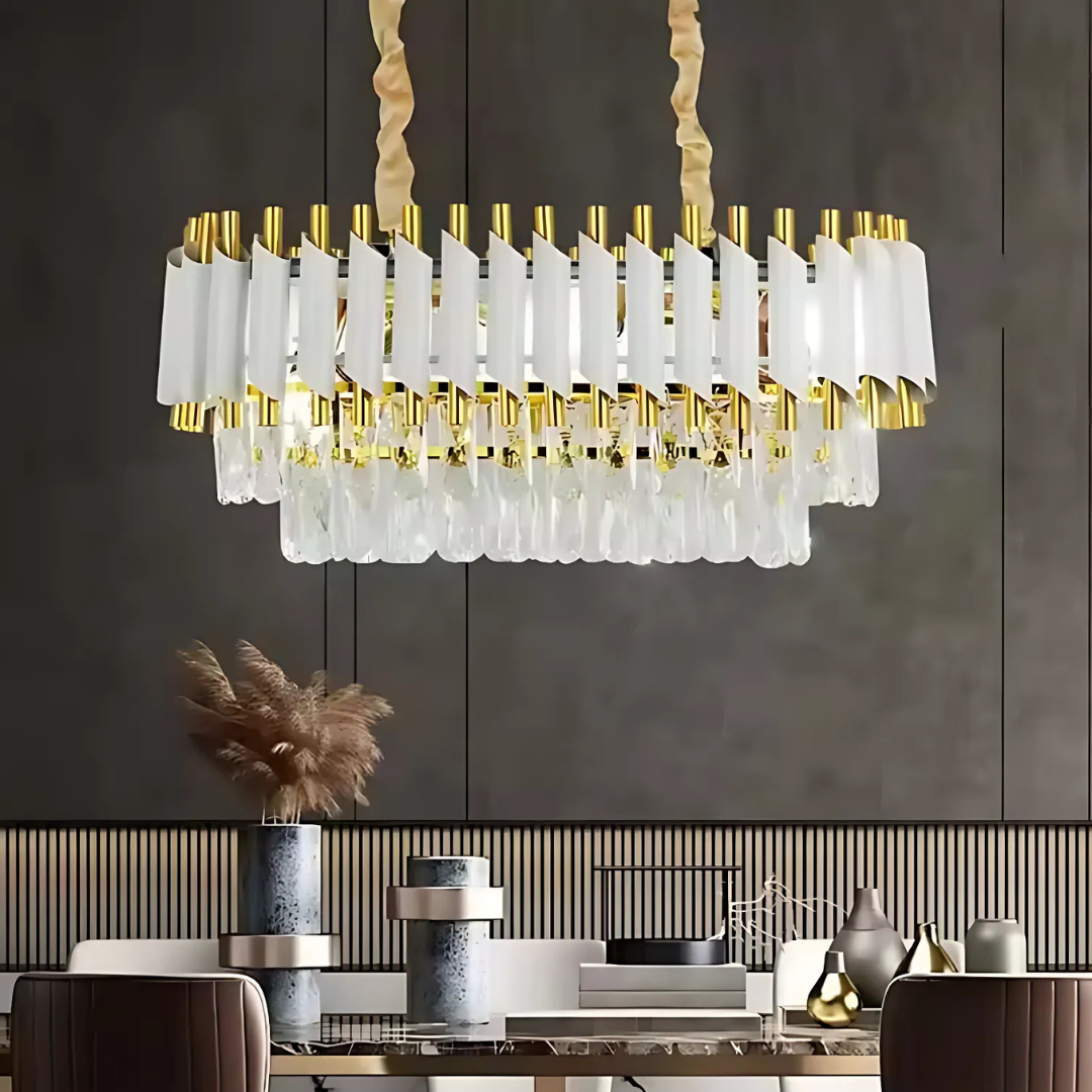 VERSAILLES Regalis kristálycsillár, hossza 80cm, 10xE14, fehér, állítható magasságú kristálycsillár, alapértelmezett cím Alessandro Design
