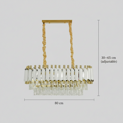 VERSAILLES Regalis kristálycsillár, hossza 80cm, 10xE14, fehér, állítható magasságú kristálycsillár, alapértelmezett cím Alessandro Design