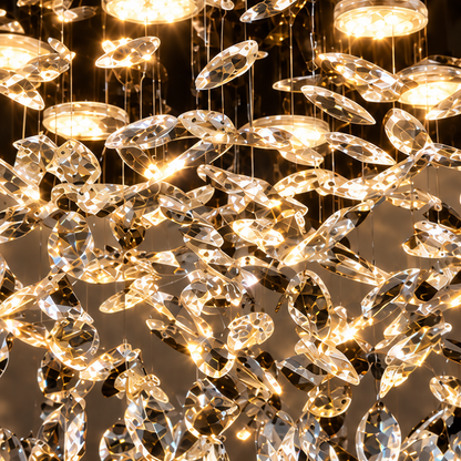 Crystal LED csillár LLC210/400CH kerek, 22W, hideg/meleg/semleges fény, kristály, fényes króm