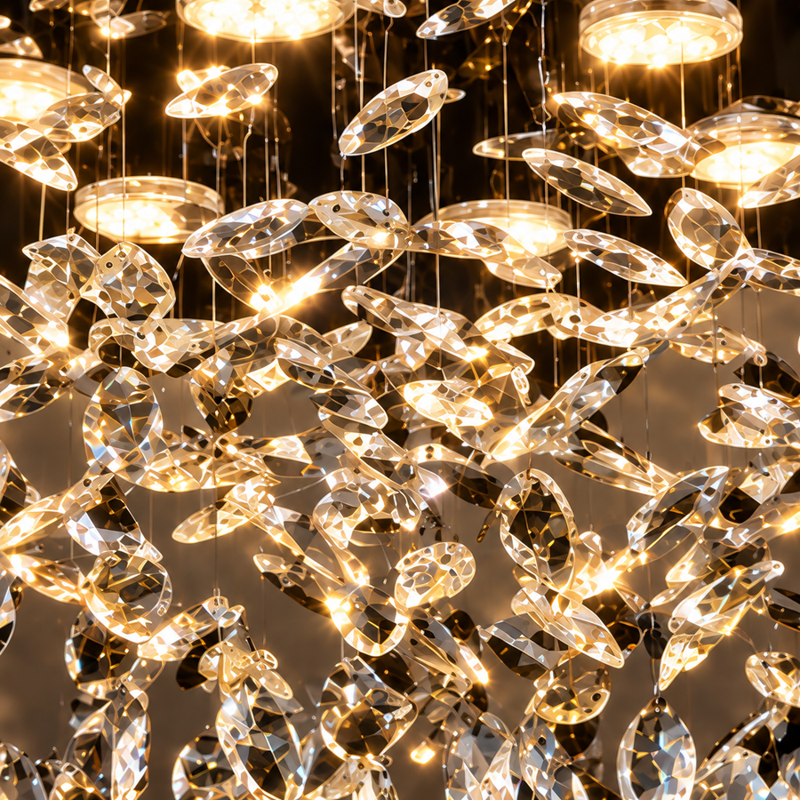 Crystal LED csillár LLC210/400CH kerek, 22W, hideg/meleg/semleges fény, kristály, fényes króm