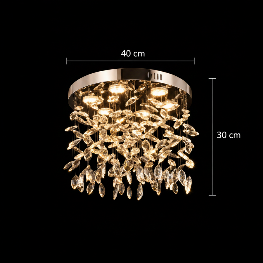 Crystal LED csillár LLC210/400CH kerek, 22W, hideg/meleg/semleges fény, kristály, fényes króm