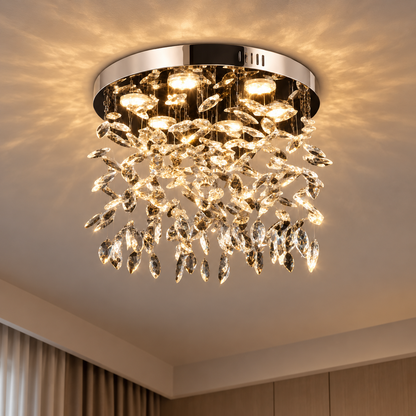 Crystal LED csillár LLC210/550CH kerek, 30W, hideg/meleg/semleges fény, kristály, fényes króm