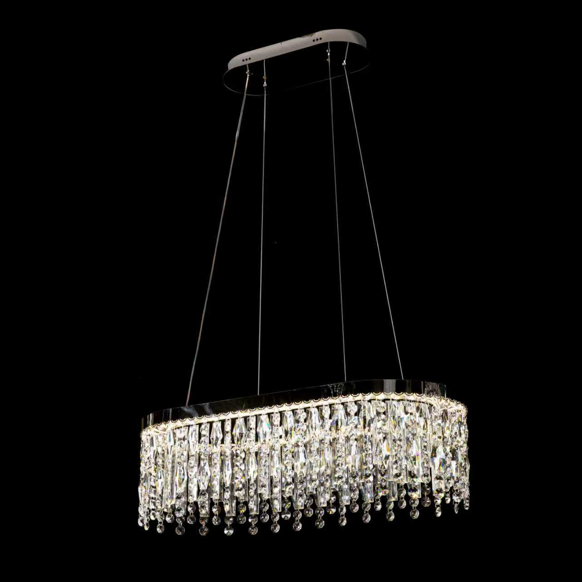 LED-es csillár távirányítóval, 114W, ROYALE Imperio, 70x33x120, hideg/semleges/meleg fény, szabályozható, ezüst, kristály, acél LED-csillárok távirányítóval Alapértelmezett cím Alessandro Design