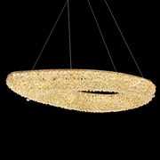 Modern kristálycsillár, távirányító, PRUGU, 65 W, meleg/semleges/hideg fény, hossz 35 cm, arany, állítható magasság
