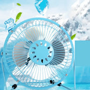 Mini ventilátor USB -kábellel, fém, kék