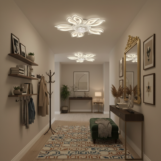 ANEMO ventilátoros LED csillár távirányítóval, 30W, D61cm, hideg/semleges/meleg fény, fehér