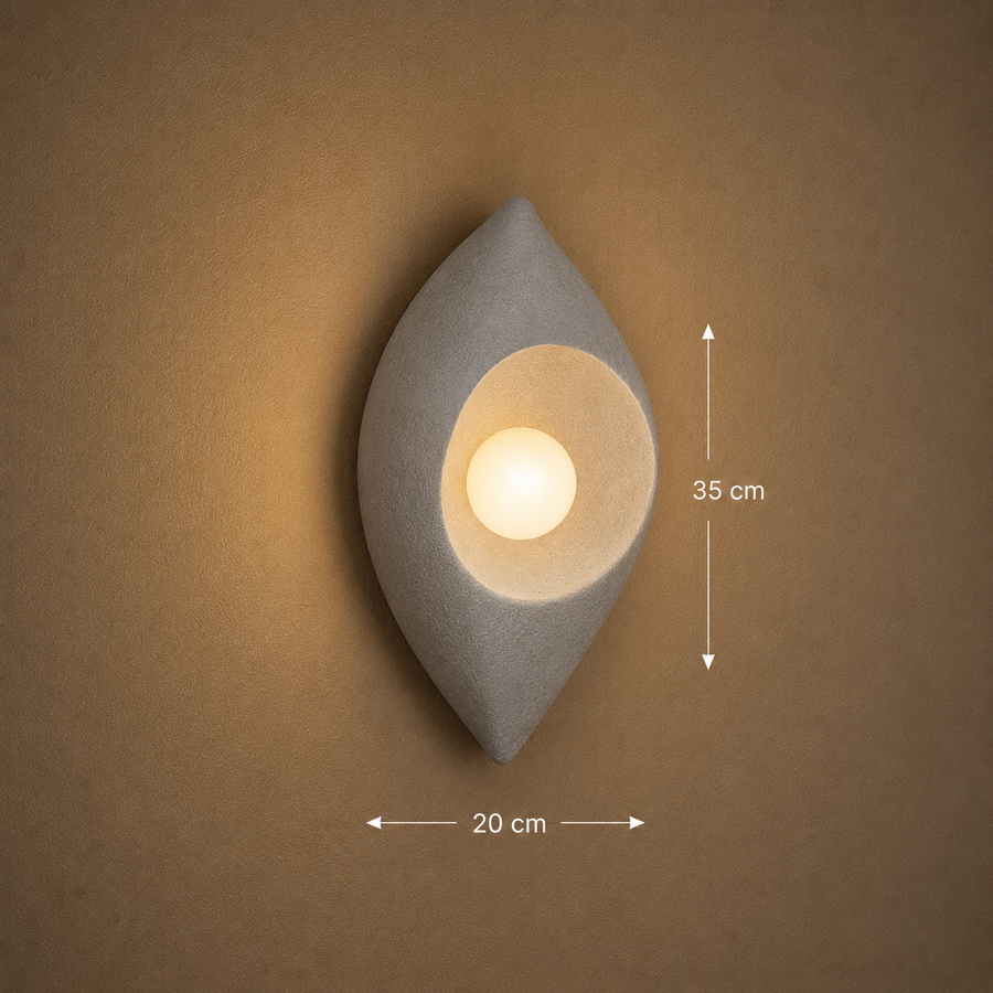 Aplica LED Decorativa LEFFER, 30x20cm, 1xE27, Polistiren, Gri