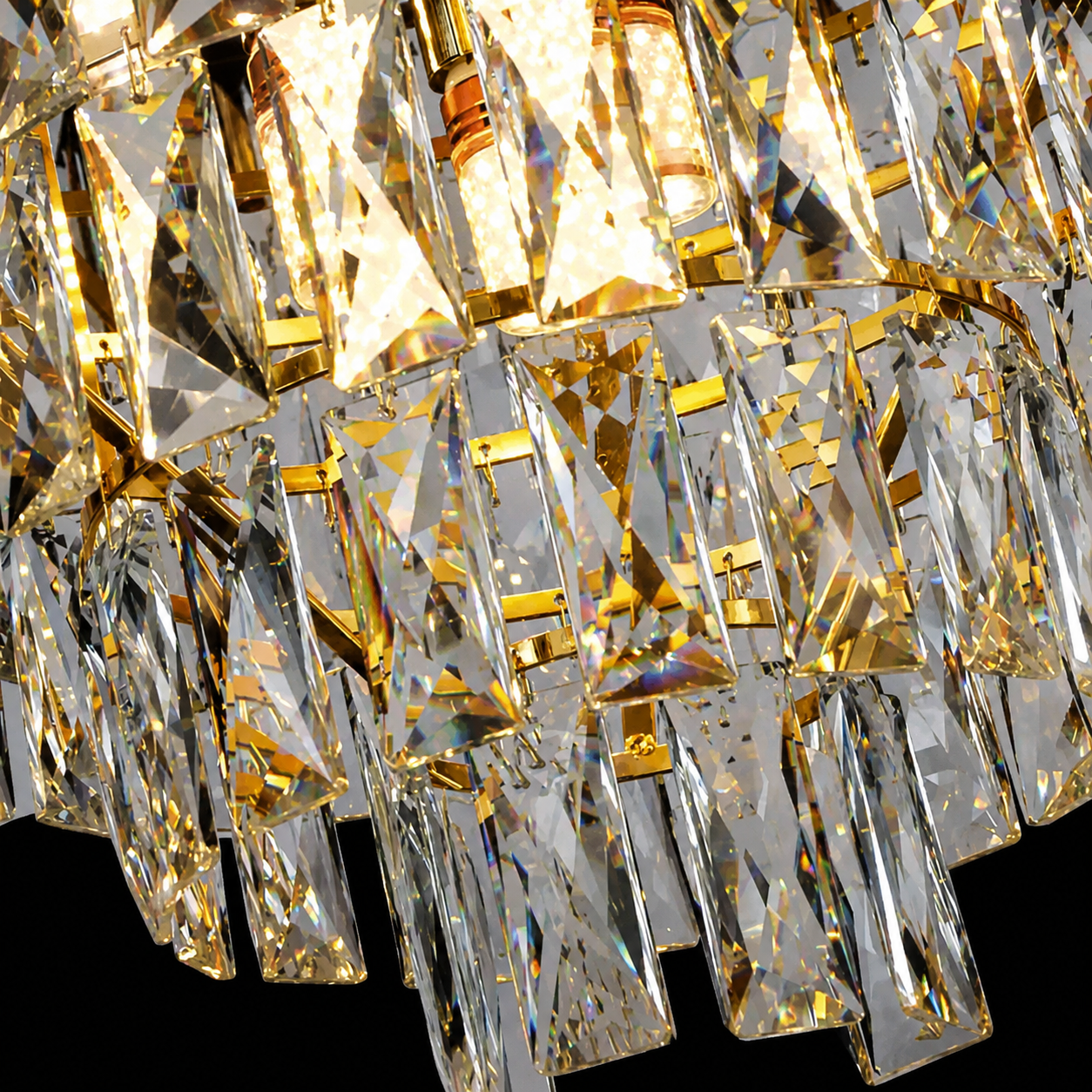 Candelabru Cristal VERSAILLES Nobile 5xE14, Diametru 40cm, Auriu Lucios si Alb Candelabre Cristal Default Title Alessandro Design