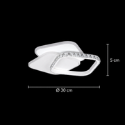 LED kristálycsillár ANASTASIA 39W, átmérő 30cm, hideg/meleg/semleges fény, fehér