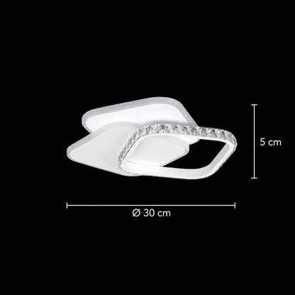 LED kristálycsillár ANASTASIA 39W, átmérő 30cm, hideg/meleg/semleges fény, fehér