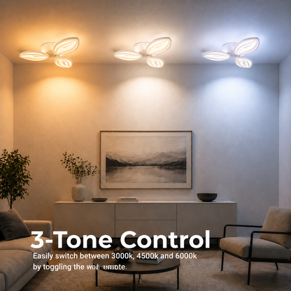 LED csillár távirányítóval ORCHID 40W, 3 szirom, hideg/meleg/semleges fény, szabályozható, fehér