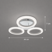 NAGY 27W-os LED csillár, 3 kör, Semleges fény, Fehér