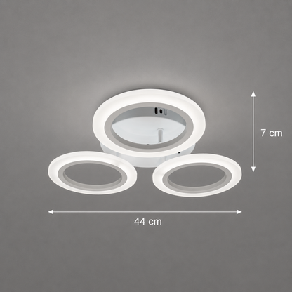 NAGY 27W-os LED csillár, 3 kör, Semleges fény, Fehér