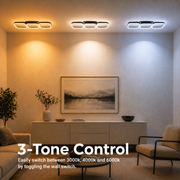 LED csillár VERTEX 34W, 3 négyzet, lineáris, hideg/meleg/semleges fény, fekete