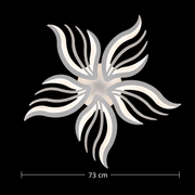 LED -csillár Sakura 60W távirányítóval, 5 szirom, hideg/forró/semleges fény, instabil, fehér
