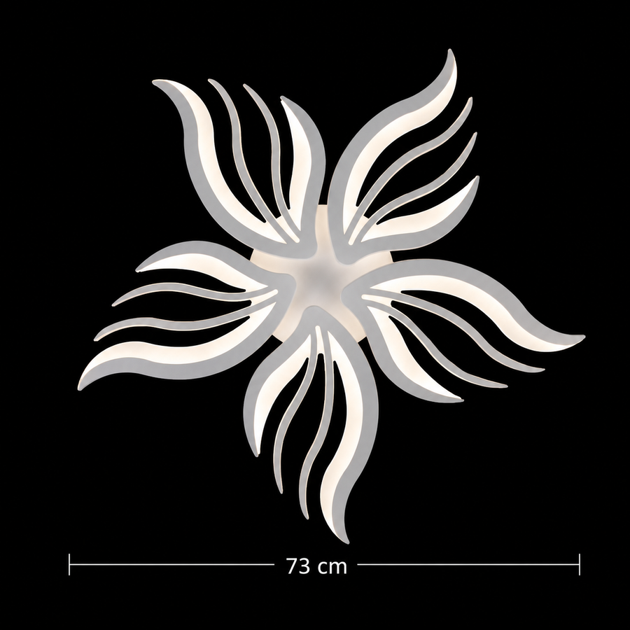 LED -csillár Sakura 60W távirányítóval, 5 szirom, hideg/forró/semleges fény, instabil, fehér