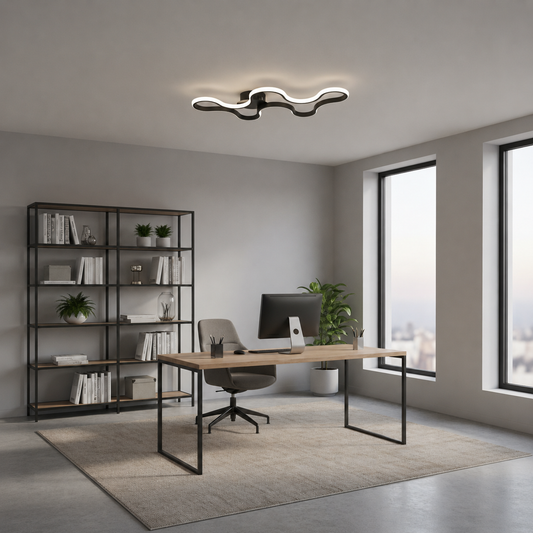 Lustra LED cu telecomanda ORMS Eleganza, 3000K/4000K/6000K, 56W, Metal și Plastic, Negru