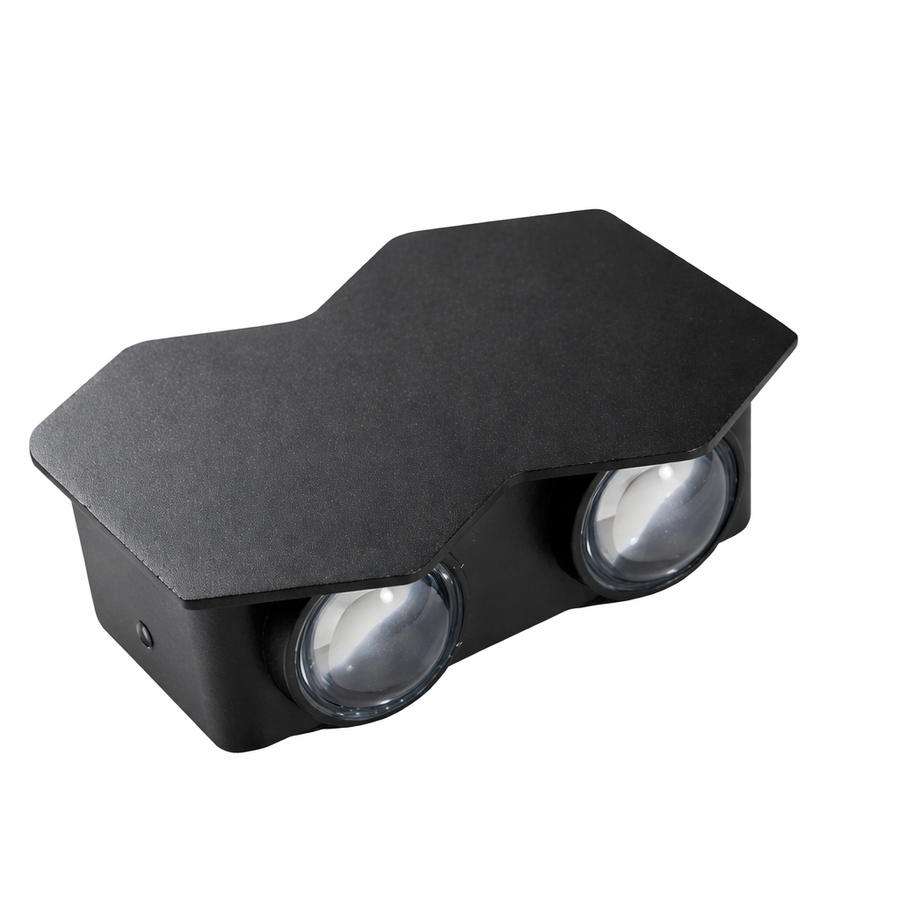 Kültéri és beltéri LED fali lámpa, 4 forrás x 1W, IP65, ABS, fekete, 3000K