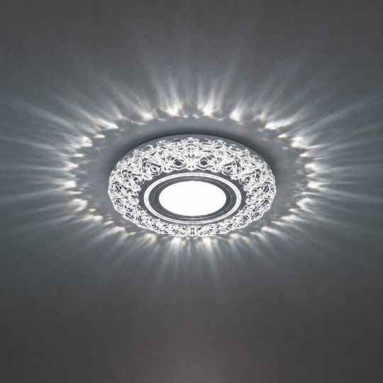 ORBITA LED Spot, 5 W, kerek, hideg fény + RGB, fehér, gyanta és üveg LED spot alapbeállítás Alessandro Design