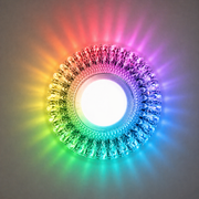 LED Spot ORBITA, 5 W, kerek, hideg fény + RGB, fehér, gyanta és üveg