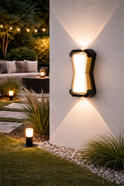 Fantasis A külső és a belső LED, 2 forrás x 1w, ip65, fém, fekete, 3000 ezer