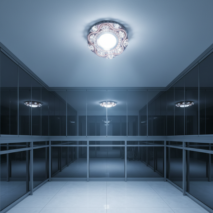 Spot LED ORBITA, 5W, Rotund, Lumina Rece / Calda, Bronz Antichizat, Rasina si Sticla
